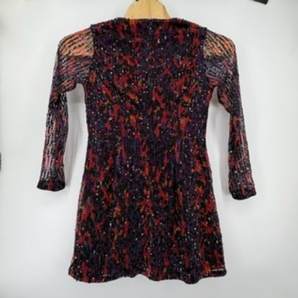 French Connection Inari Embellished Leopard Sequin Dress Multi 12 71TFM NEW - Picture 3 of 9